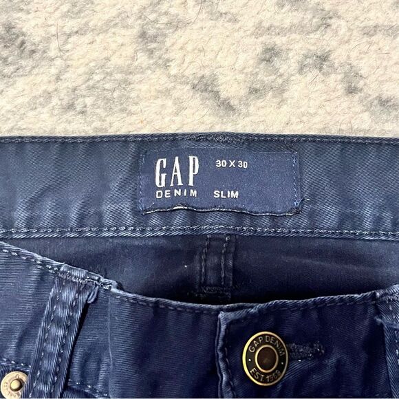 Gap Denim Slim Stretch 5 Pocket Pants in Blue Galaxy Size 30x30 - Picture 5 of 8